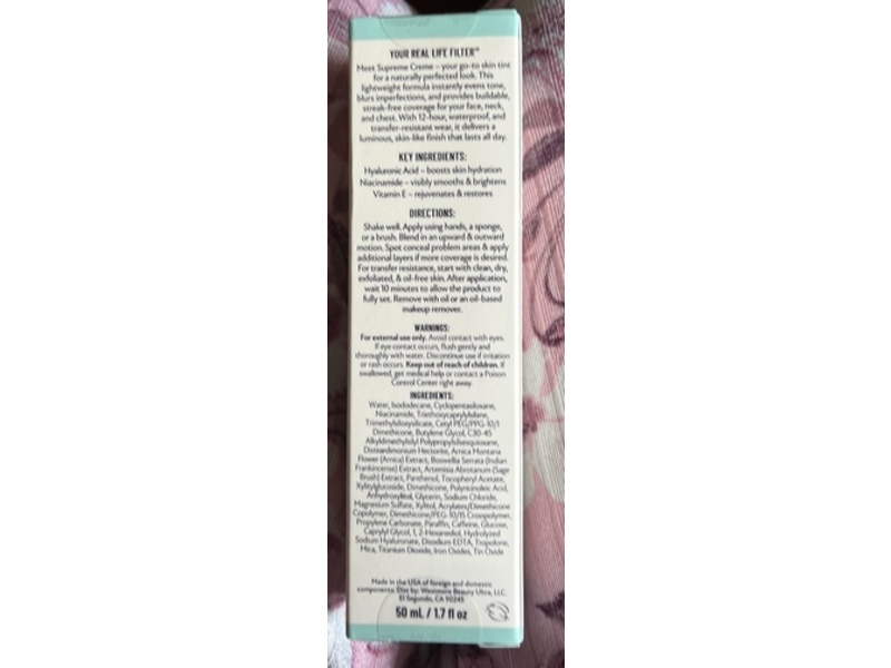 Westmore Beauty Supreme Creme Skin Tint Foundation, 2N Light Neutral,1.7 oz/50 mL