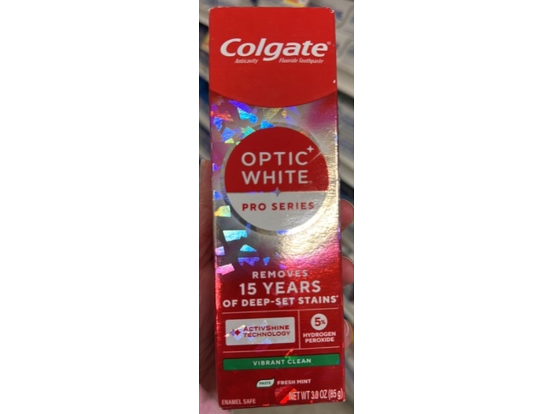 Colgate Optic White Pro Series Vibrant Clean Toothpaste, Fresh Mint, 3 oz/85 g