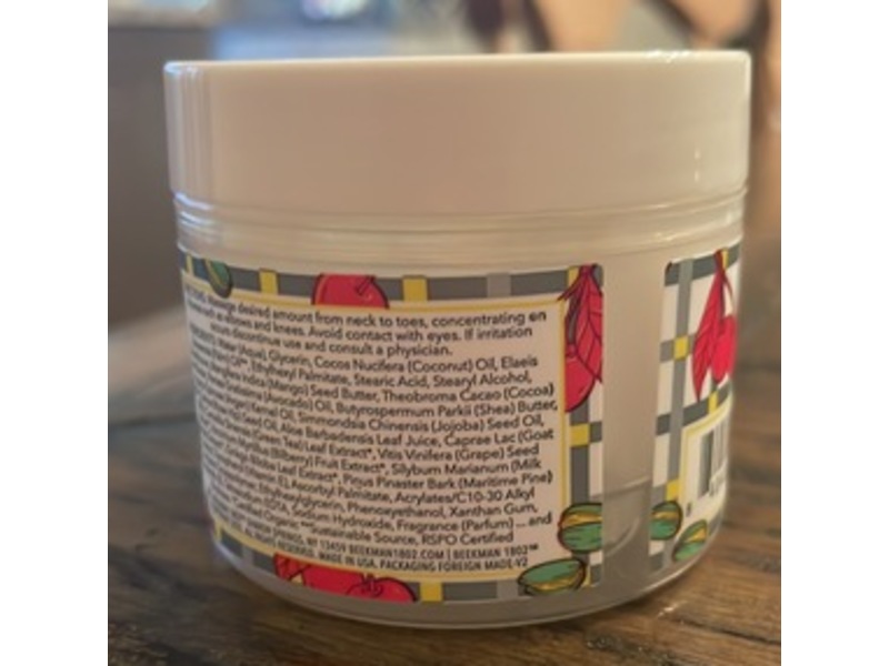 Beekman 1802 Goat Milk Whipped Body Cream, Pistachio & Dark Cherry, 2 fl oz/59 mL