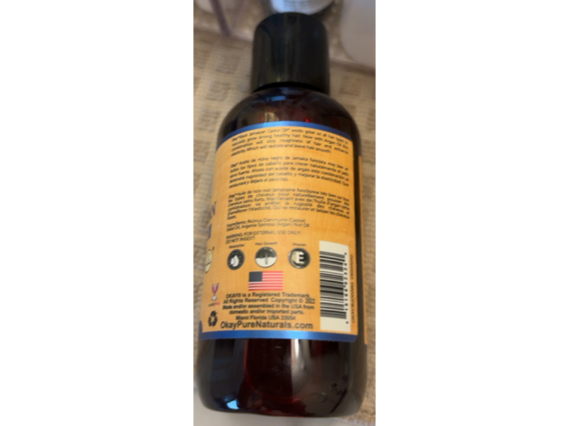 Okay Pure Naturals Castor Oil, Black Jamaican, 4 oz/118 mL