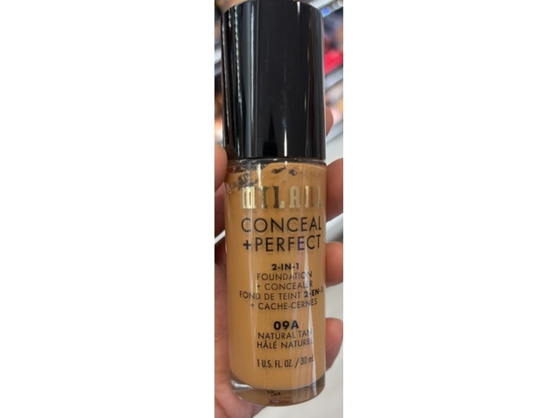 Milani Conceal + Perfect 2-In-1 Foundation + Concealer, 09A Natural Tan, 1 fl oz/30 mL