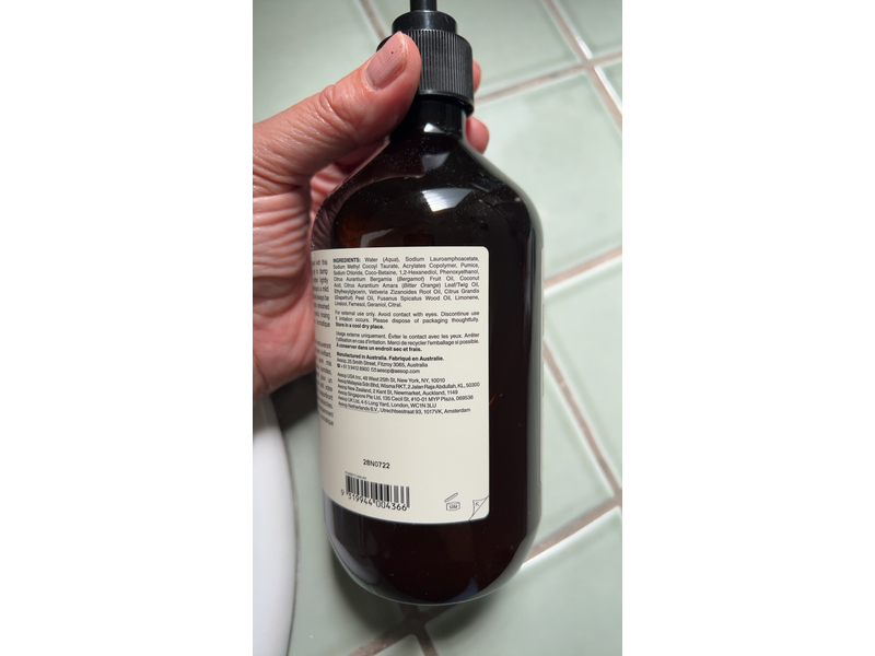 Aesop Reverence Aromatique Hand Wash 500ml/16.9oz Ingredients and