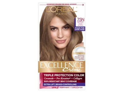 L'Oreal Paris Excellence Creme Permanent Hair Color, 7.5 Neutral Dark Blonde