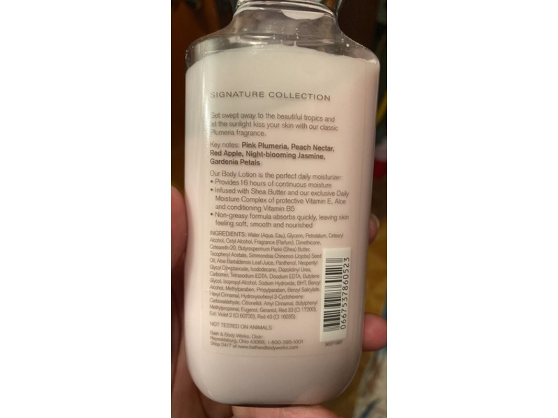 Bath & Body Works Body Lotion, Plumeria, 8 fl oz/236 mL