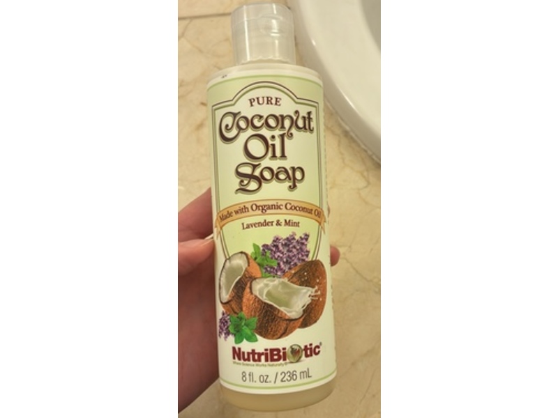 NutriBiotic Pure Coconut Oil Soap, Lavender & Mint, 8 fl oz/236 mL