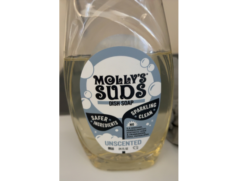 Molly's Suds Dish Soap, Unscented, 24 fl oz, 2 Count