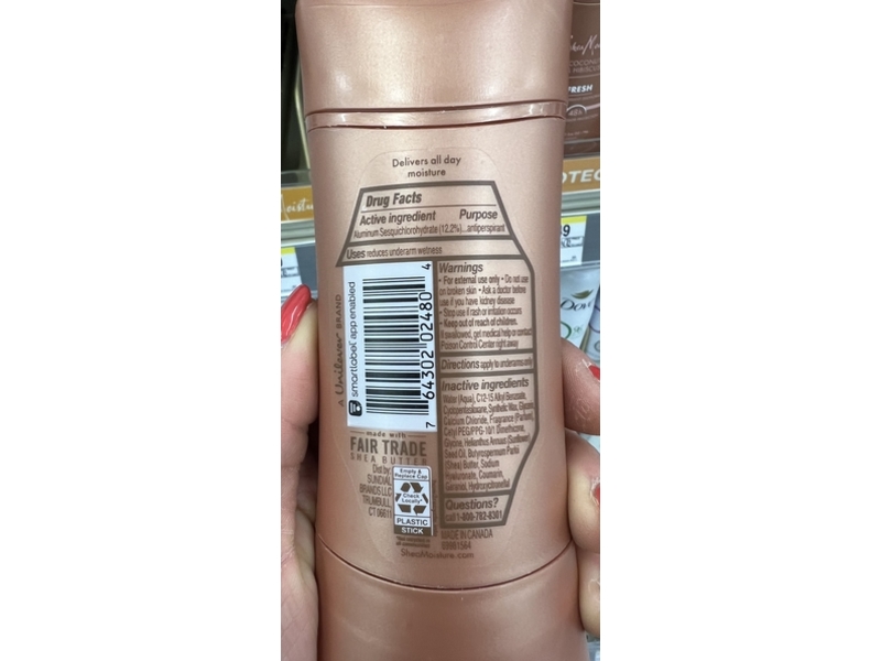 SheaMoisture Moisturizing Antiperspirant Deodorant, Raw Shea Butter & Hyaluronic Acid, 2.4 oz/74 g