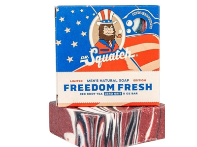Dr Squatch Freedom Fresh Men's Natural Soap, Red Root Tea, 5 oz