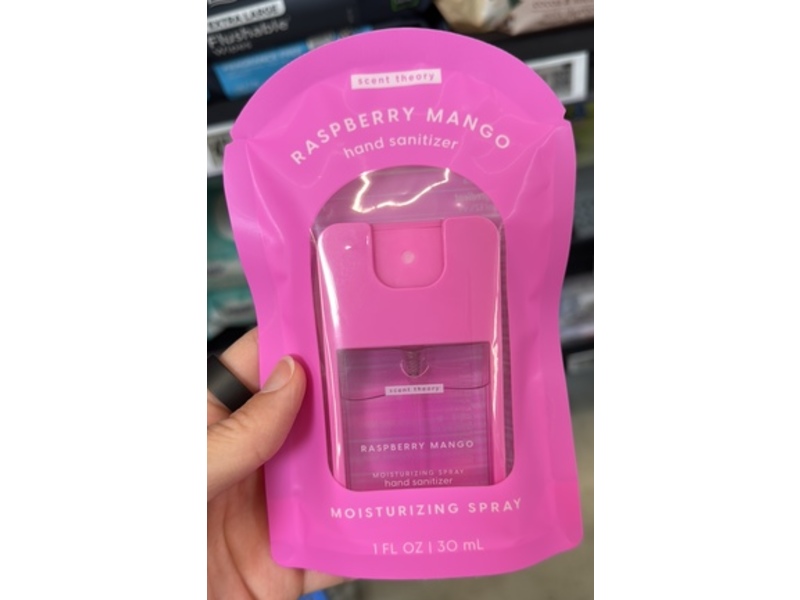 Scent Theory Moisturizing Hand Sanitizer spray, Raspberry Mango, 1 fl oz/30 mL