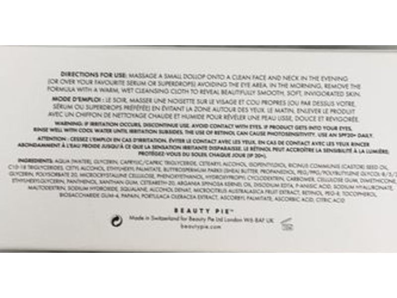 Beauty Pie Overnight Skin Protector 2.0, 2.5 fl oz/75 mL