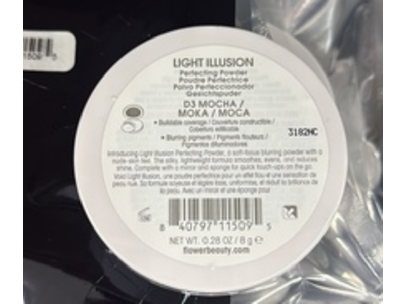 Flower Perfecting Powder Light Illusion, D3 Mocha, 0.28 oz/8 g