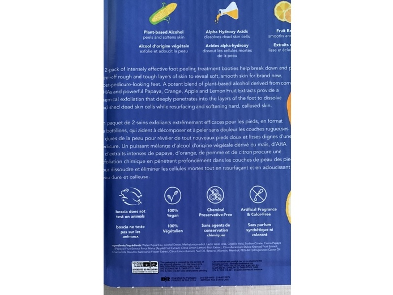 Boscia Fruit Acid Smoothing Foot Peel, 1.34 fl oz/40 mL, Pack Of 2