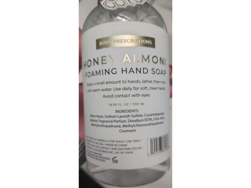 Body Prescriptions Foaming Hand Soap, Honey Almond, 19.95 fl oz/ 590 mL