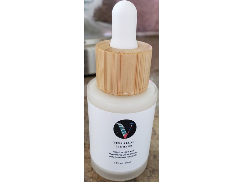 Vegan Luxe Esthetics Niacinamide & Hyaluronic Acid Serum, Essential Neroli Oil, 1 fl oz/30 mL