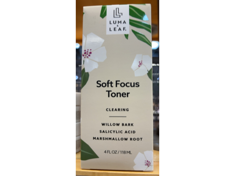 Luma & Leaf Clearing Soft Focus Toner, Willow Bark, Salicylic Acid, Marshmellow Root, 4 oz/118 mL