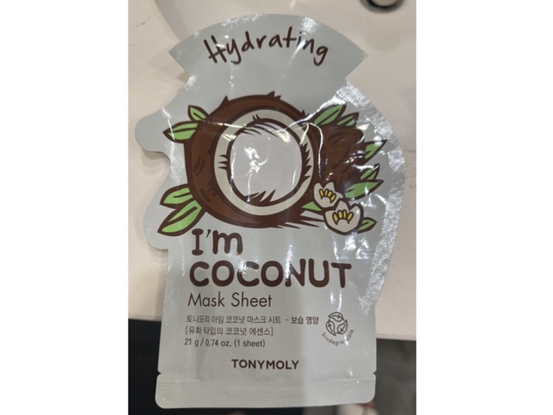 Tonymoly Hydrating Mask Sheet, I'm Coconut, 0.74 fl oz/21 g