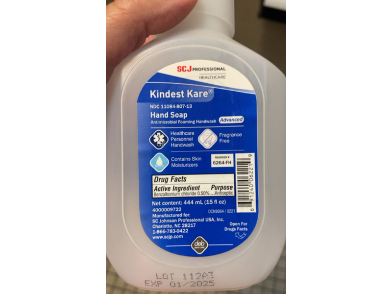 SC Johnson Kindest Kare Antimicrobial Foaming Handwash, 15 fl oz/444 mL