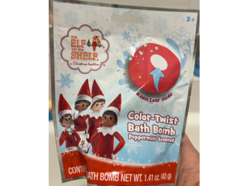 The Elf On The Shelf Color Twist Bath Bomb, Peppermint Scented, 1.41 oz/40 g