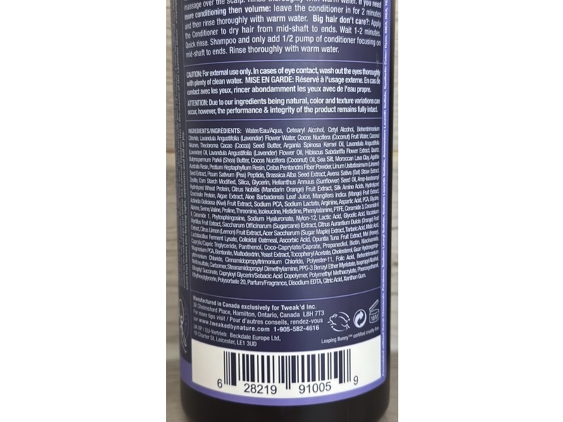 Tweakd BY Nature 2XL Fiber Lift Lavender Moon Strength + Volume Conditioner, 33.8 fl oz/1 L