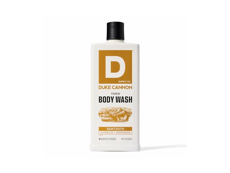 Duke Cannon Supply Co. THICK Body Wash, Sawtooth Alpine Air + Cedarwood, 18 fl oz/532 mL