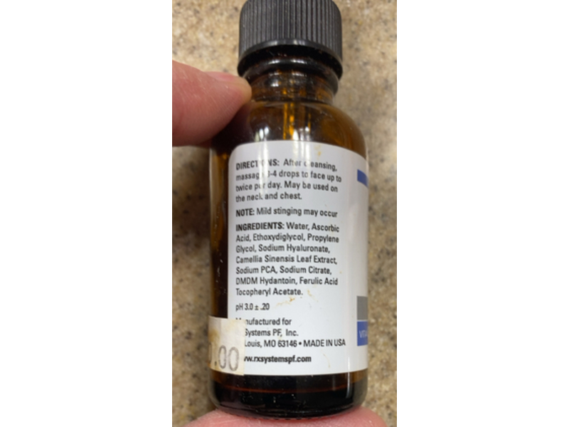 Rx Systems Anti Aging Antioxidant Serum, Vitamin C + Vitamin E + Ferulic Acid, 1 fl oz/30 mL