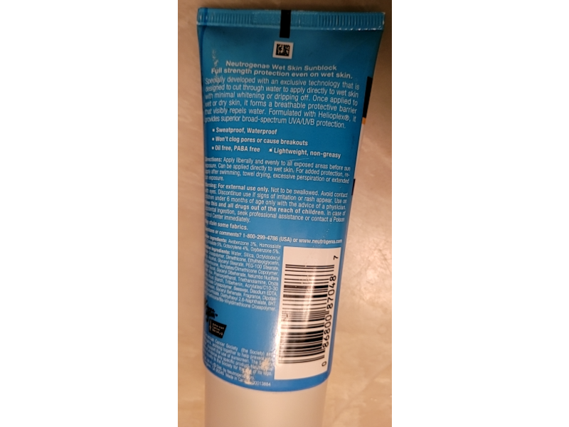Neutrogena Wet Skin Sunblock Lotion, SPF 45+, 3.0 fl oz/88 mL