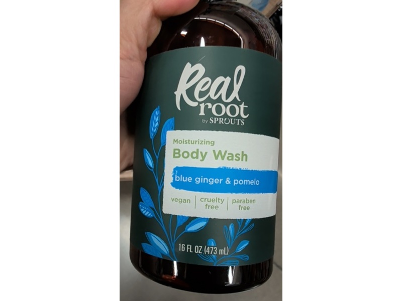 Real Root By Sprouts Moisturizing Body Wash, Blue Ginger & Pomelo, 16 fl oz/473 mL