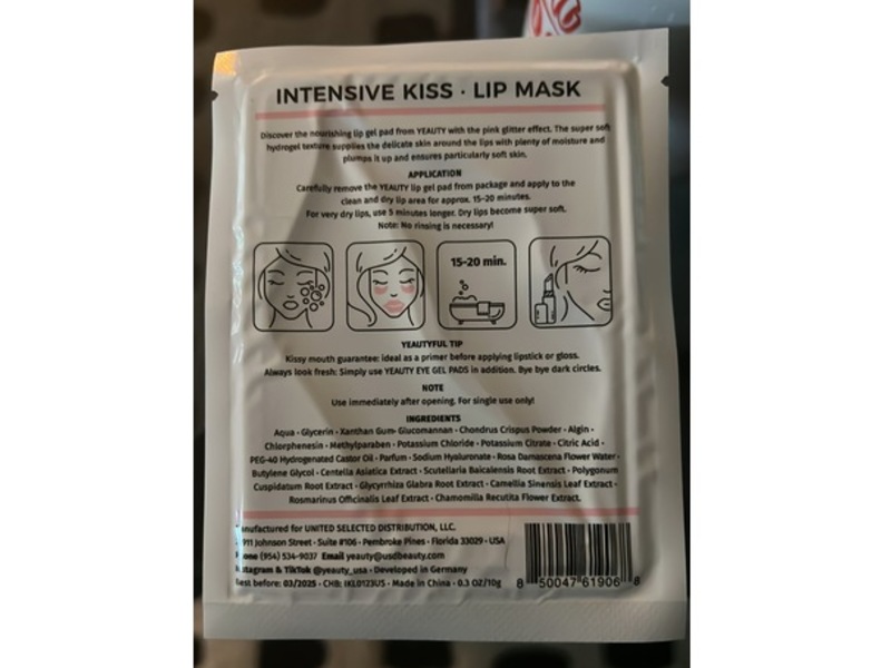 Yeauty Intensive Kiss Lip Mask, 0.03 oz/10 g, Pack Of 2