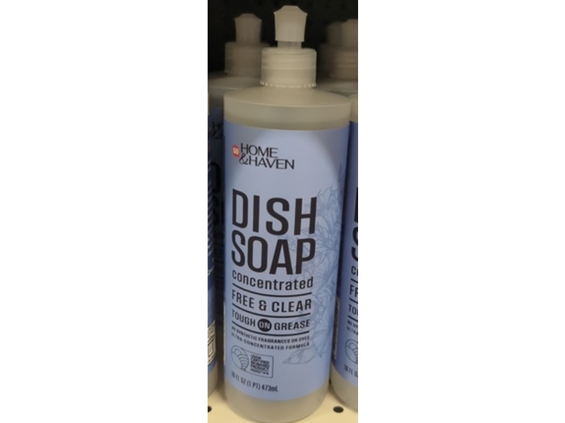 Home & Haven Concentrated Dish Soap, Free & Clear, 16 fl oz/473 mL
