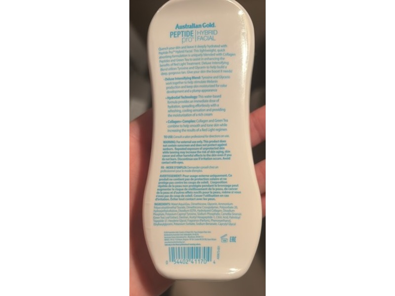 Australian Gold Peptide Pro Hybrid Facial Intensifier, Collagen + Green Tea, 3 fl oz/90 mL