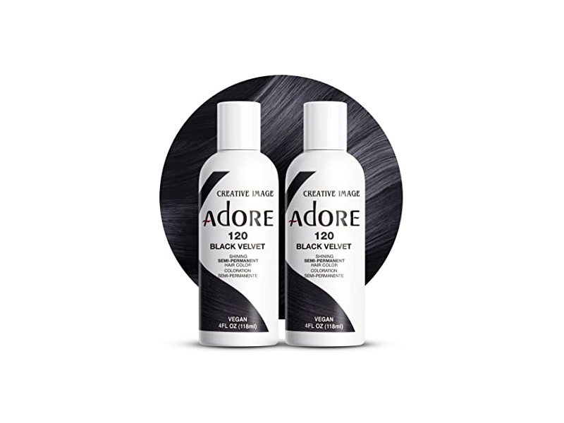 Adore Creative Image Semi Permanent Hair Color, 120 Black Velvet, 4 fl oz/118 mL, Pack Of 2