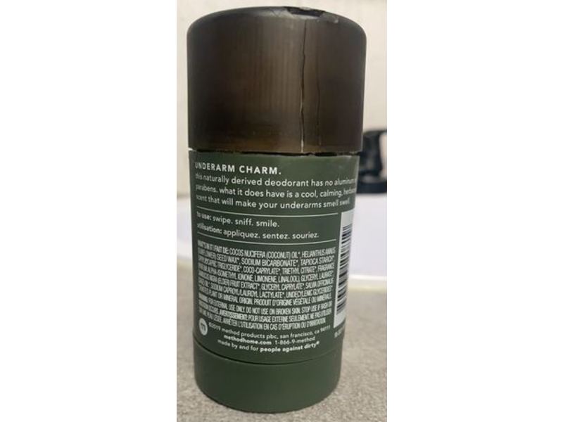 Method Men Deodorant, Juniper + Sage, Aluminum Free, 2.65 oz/75 g, Pack Of 2