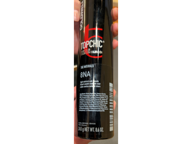Goldwell Topchic Hair Color, 8NA Light Natural Ash Blonde, 8.6 oz/245 g