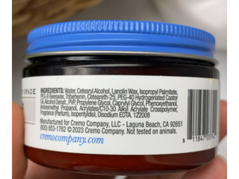 Cremo High Hold & Low Shine Texture Paste, 3.4 oz/96 g