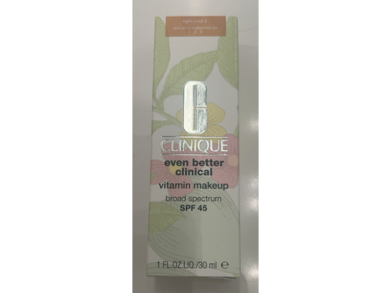 Clinique Even Better Clinical Vitamin Makeup Foundation, Light Cool 3, SPF 45, 1 fl oz/30 mL