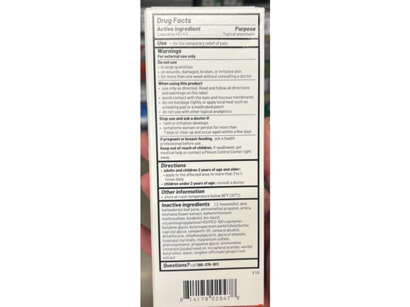 KT Pain Relief Cream, Magnesium, Arnica & 4% Lidocaine, 2.5 fl oz/73 mL
