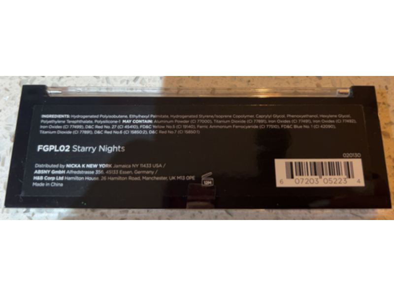 Nicka K Glitter Makeup Palette, FGPL02 Starry Nights, 0.36 oz/10 g