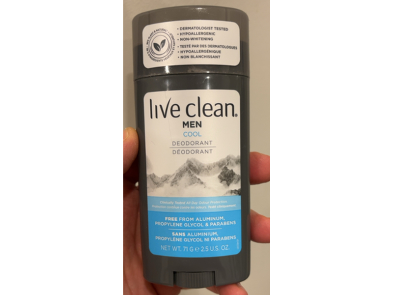 Live Clean Men Cool Deodorant, 2.5 oz/71 g