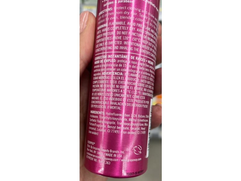 Everpro Gray Away Instant Root Cover Up Temporary Hair Color Spray, Black, 2.5 oz/70.8 g