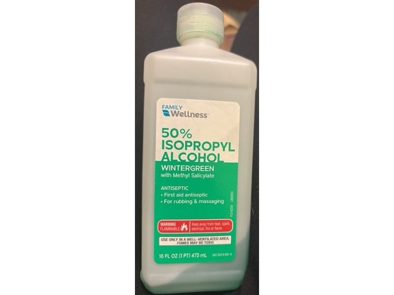 Family Wellness Wintergreen 50% Isopropyl Alcohol, Methyl Salicylate, 16 fl oz/473 mL