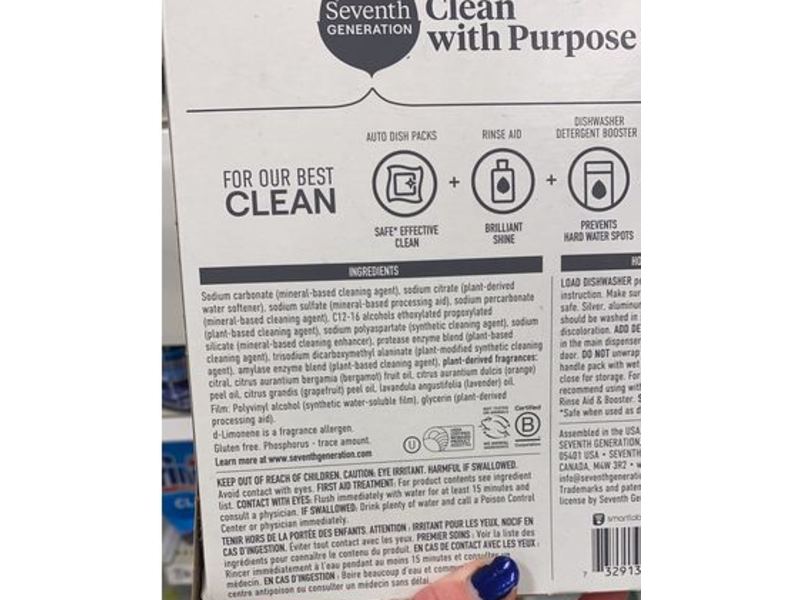 Seventh Generation Power+ Dishwasher Detergent, Fresh Citrus Scent, 21.1 fl oz/1.3 Lbs, 43 Count