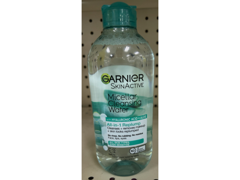 Garnier Skin Active Micellar Cleansing Water, Hyaluronic Acid + Aloe, 13.5 fl oz/400 mL