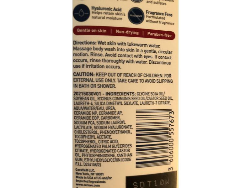 CeraVe Eczema Soothing Body Wash, 10 fl oz