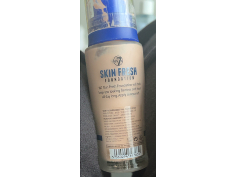 W7 Skin Fresh Foundation, Cameo Beige, 1.0 fl oz/30 mL