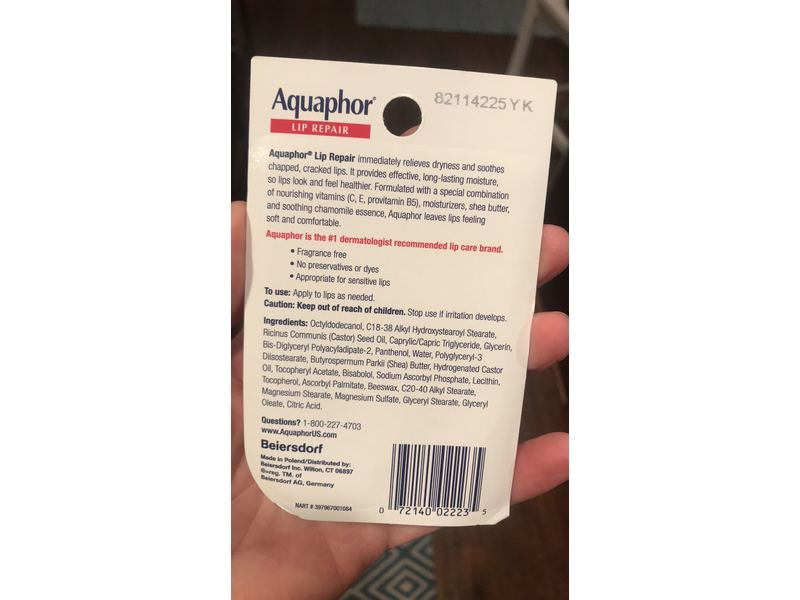 Aquaphor Lip Repair Tube Blister Card Dual Pack, 0.35 Ounce