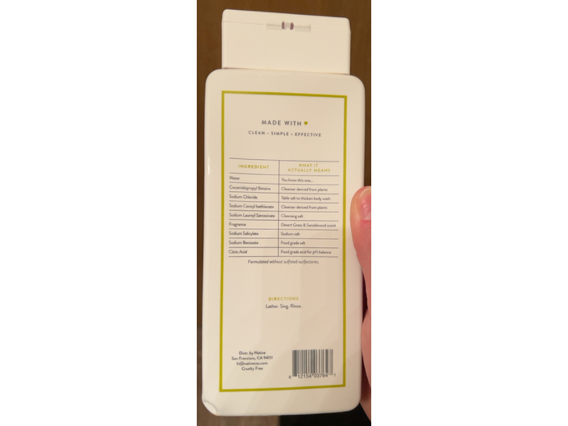 Native Body Wash, Desert Grass & Sandalwood, 18 fl oz/532 mL