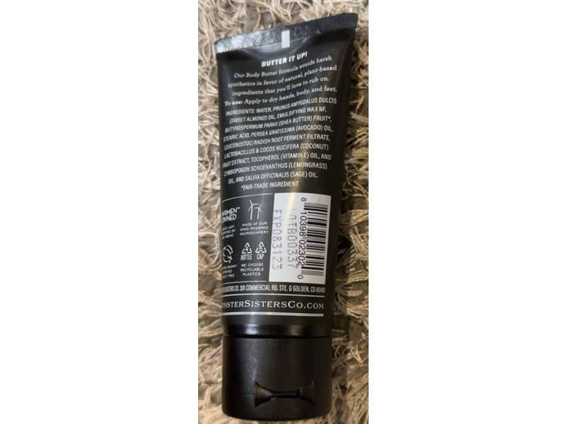 Spinster Sisters Co Body Butter, Lemongrass Sage, 2 oz/56.7 g