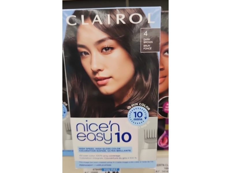 Clairol Nice'n Easy 10 Hair Color Kit, 4 Dark Brown, 1 Application
