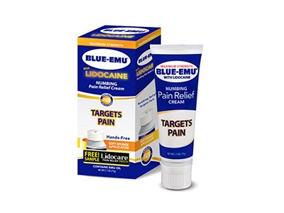 Blue Emu with Lidocaine Numbing Pain Relief Cream,2.7 oz/77 g