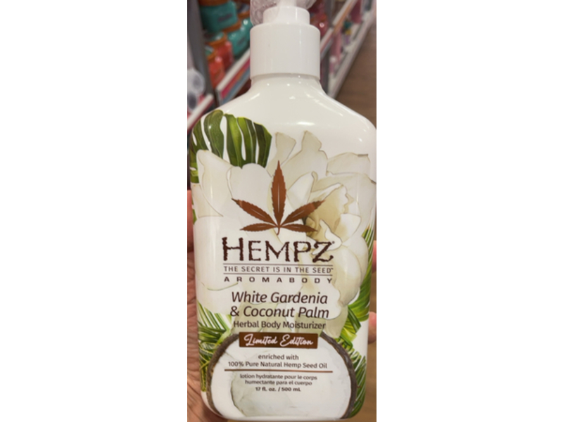 Hempz Body Moisturizer, White Gardenia & Coconut Palm,17 fl oz/500 mL